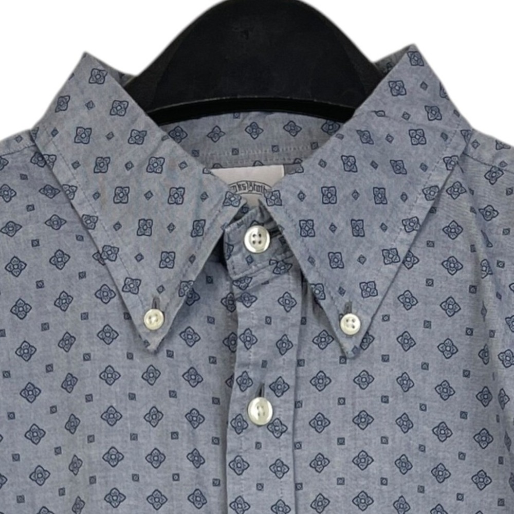 Brooks Brothers 1818 Regent Fit Mens L Blue PAISLEY‎ Medallion Cotton Shirt